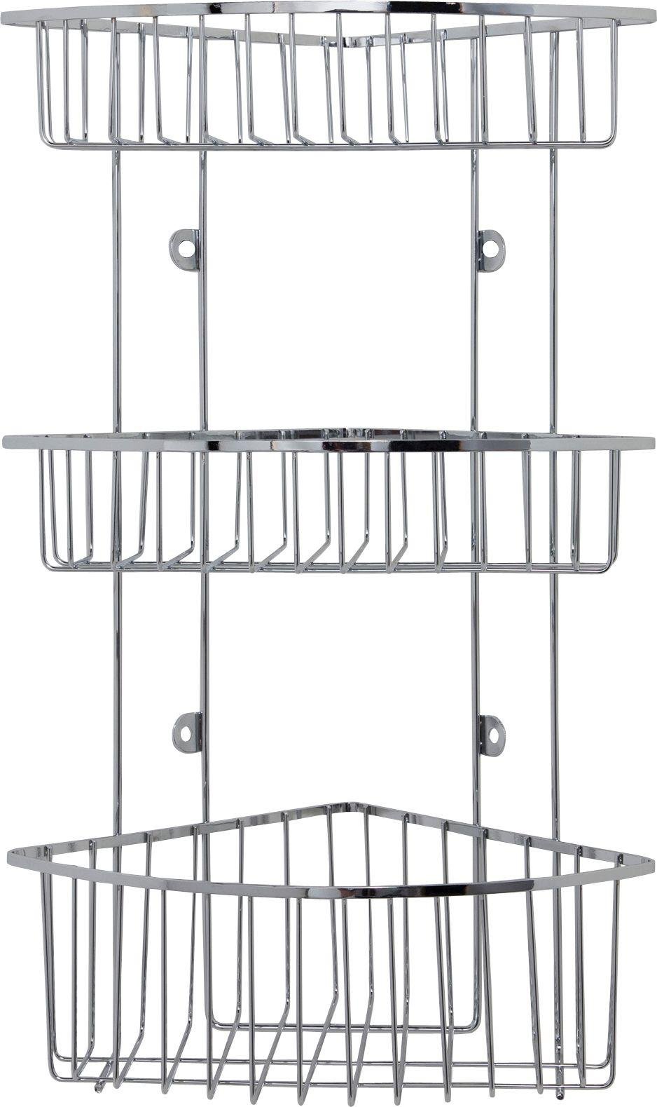 Argos Home 3 Tier Wall Mounted Chrome Shower Caddy