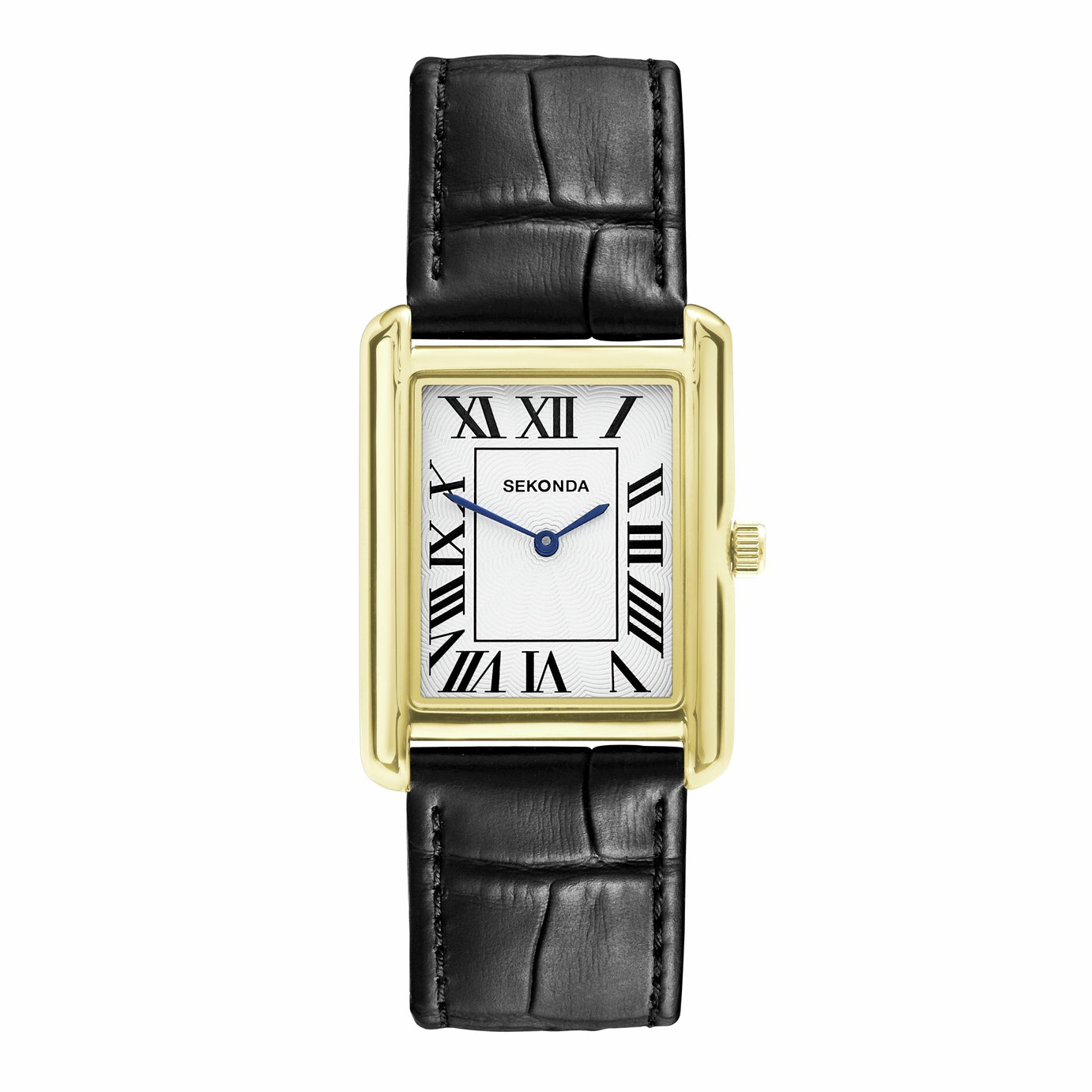 Sekonda Clement White Dial Black Leather Strap Watch