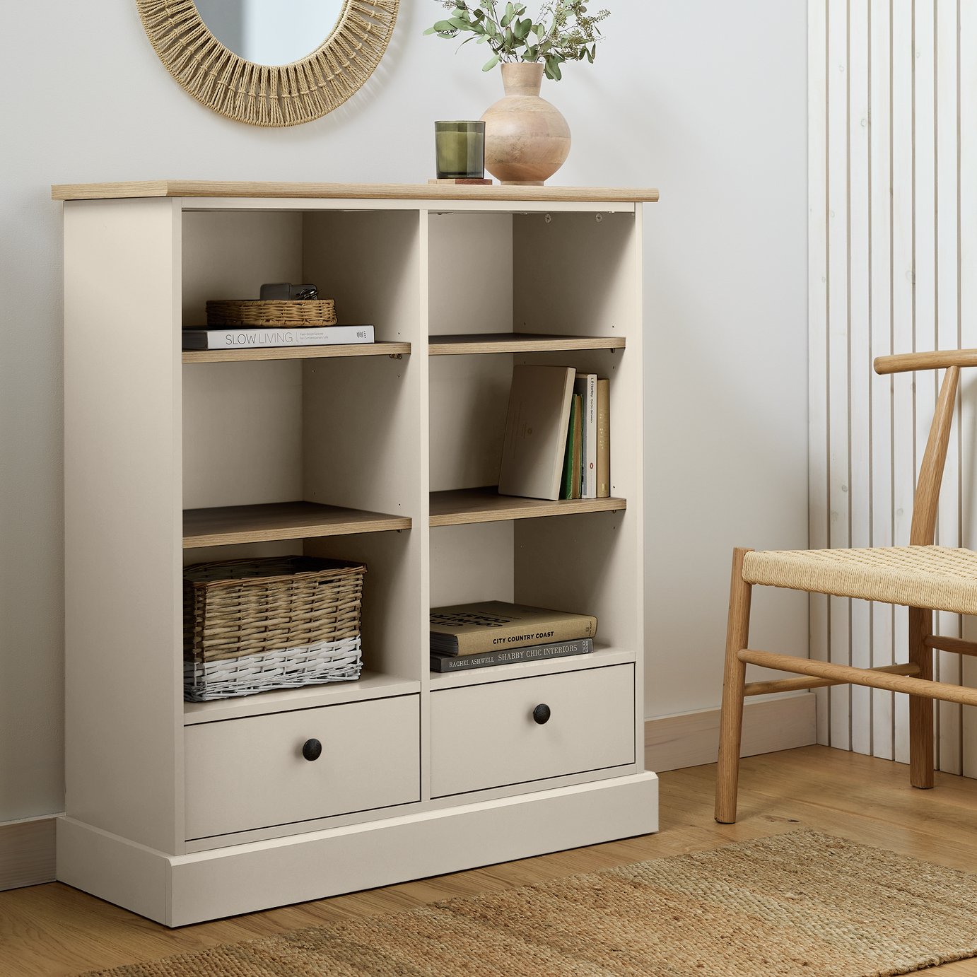 Argos Home Winchester 2 Drawer Shelving Unit 