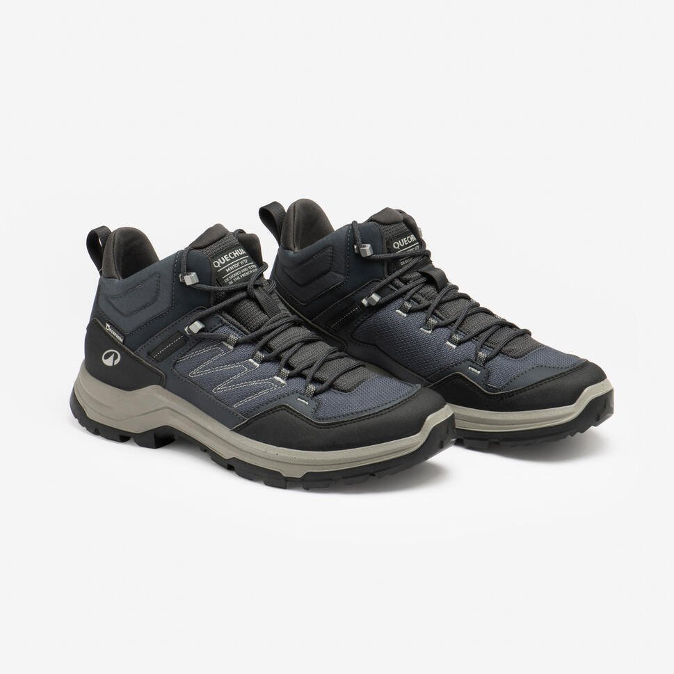 Decathlon Men's Waterproof Mid Hiking Boots Black - UK 12