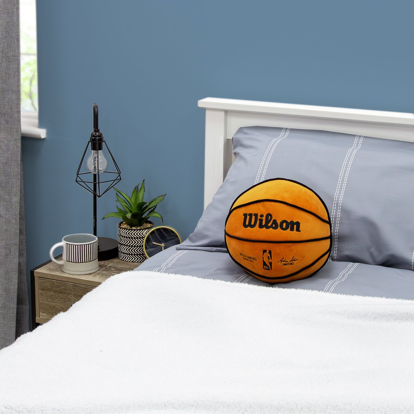 NBA Basketball Shaped Cushion Orange - 35cm