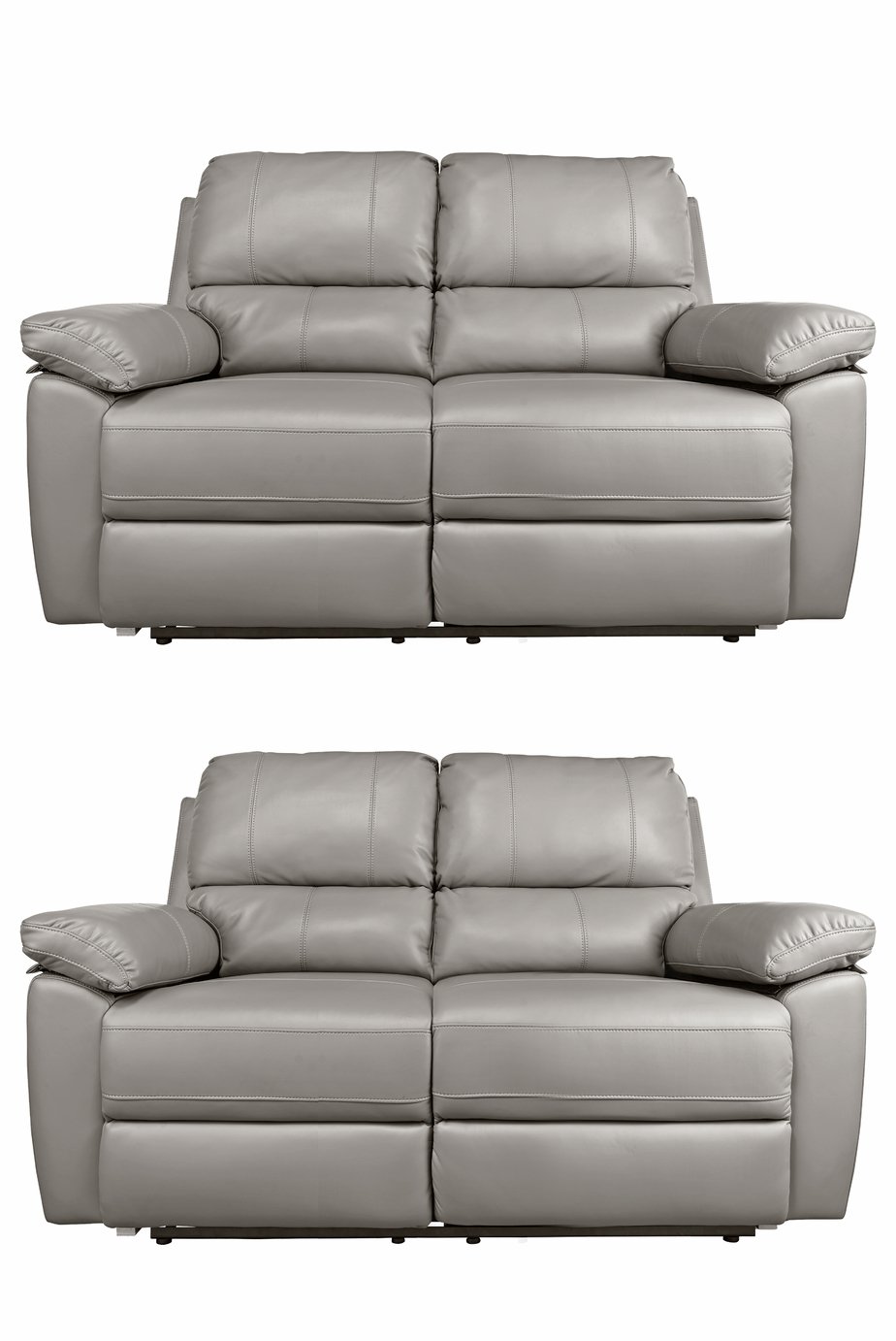 Argos Home Toby Pair of 2 Seater Recliner Sofa - Grey
