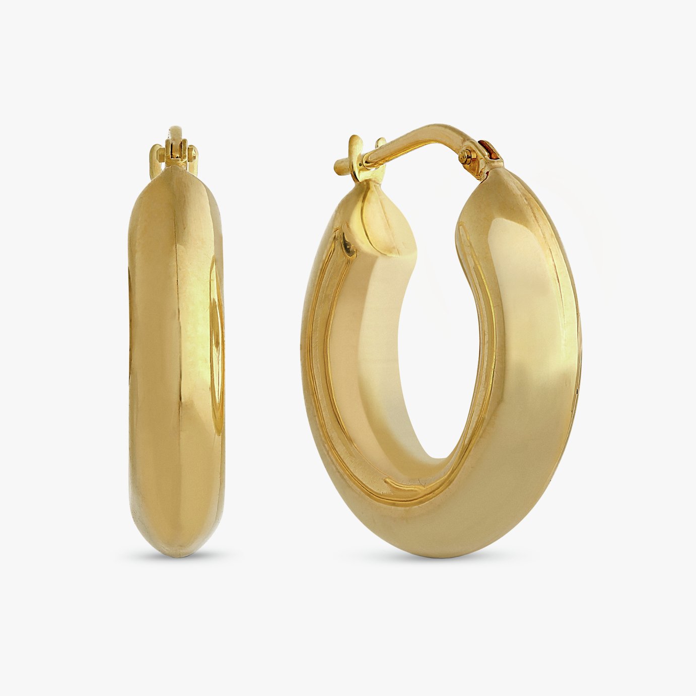 Revere 9ct Bonded Gold Sterling Silver 20mm Creole Earrings