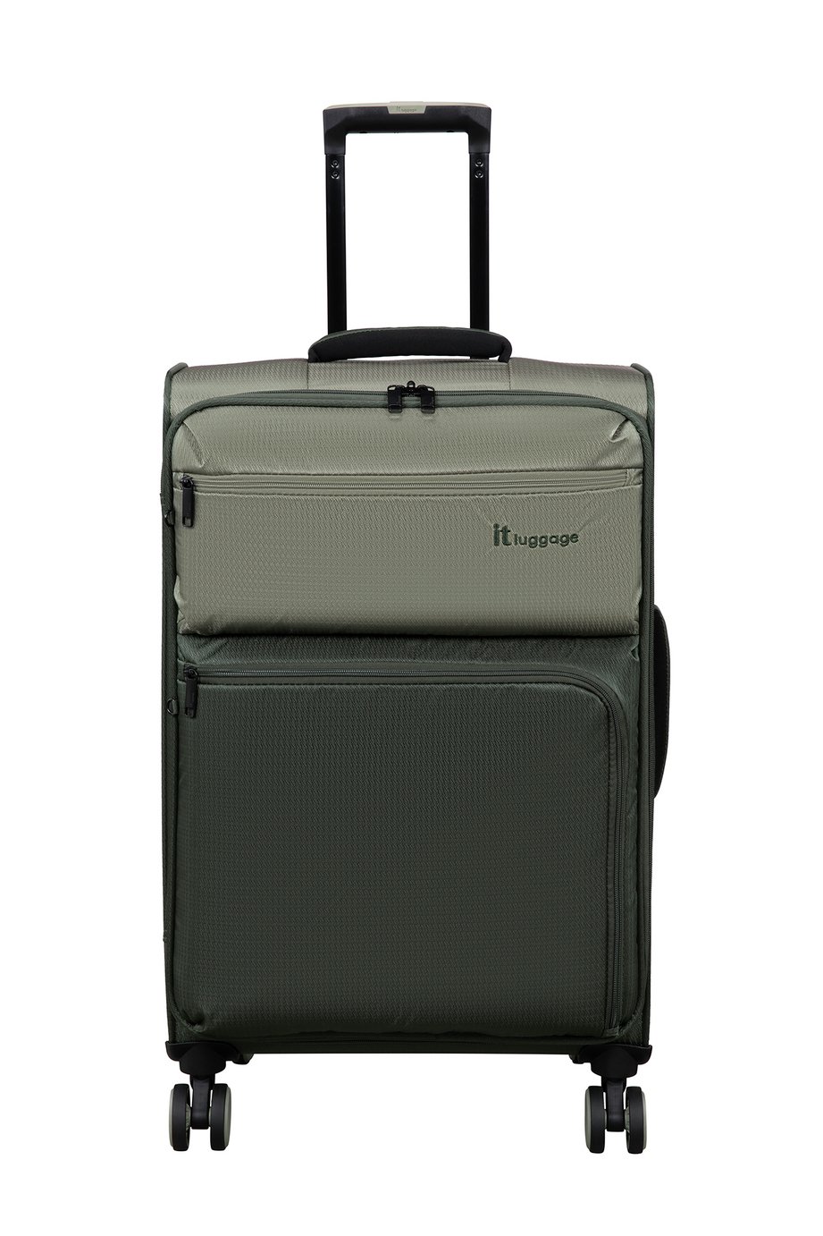 IT Luggage Duo-Tone 8 Wheel Soft Medium Suitcase - Black & Grey