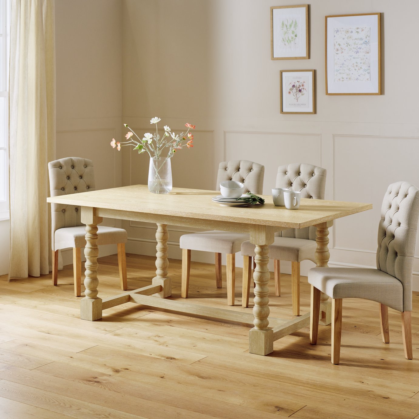 Argos Home Raina 6 Seater Dining Table - Natural