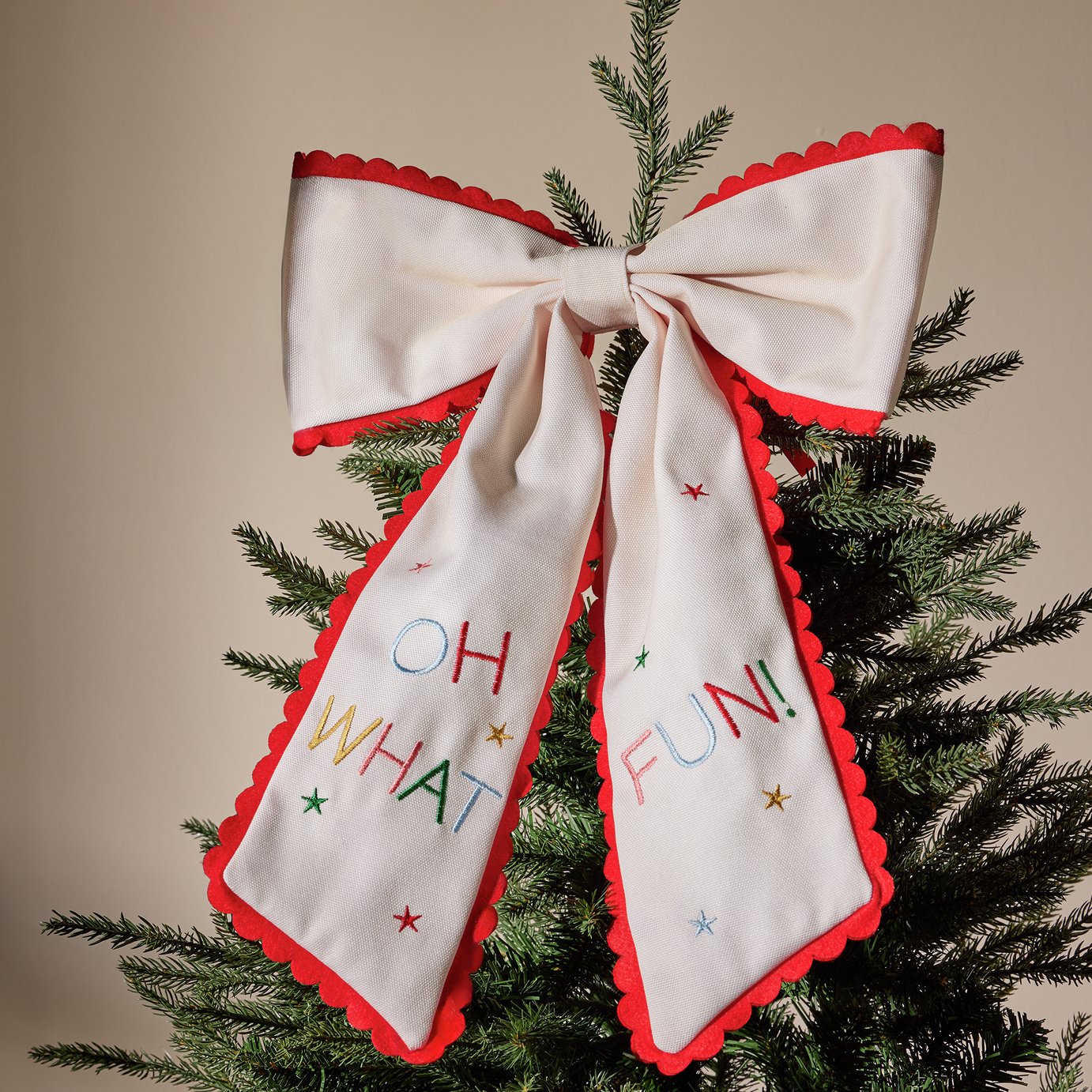 Argos Home Oh What Fun Bow Christmas Tree Topper