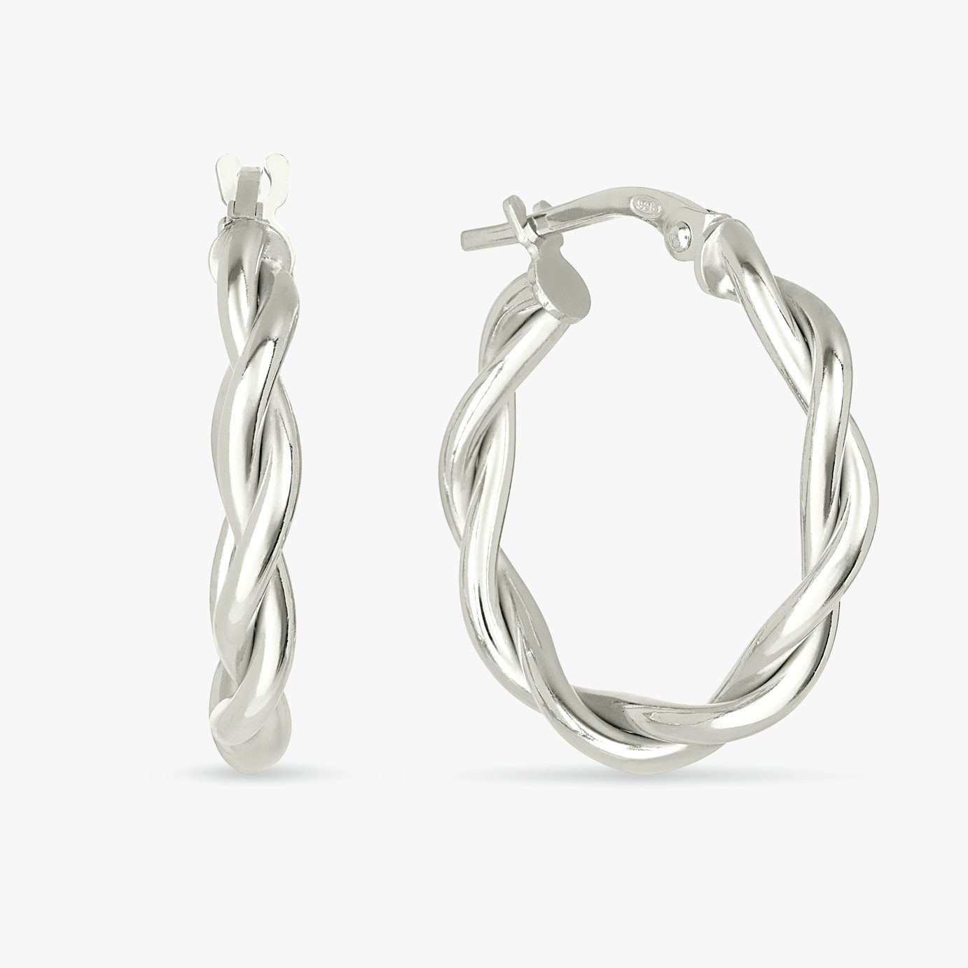 Revere Sterling Silver Braided Medium Hoop Earrings