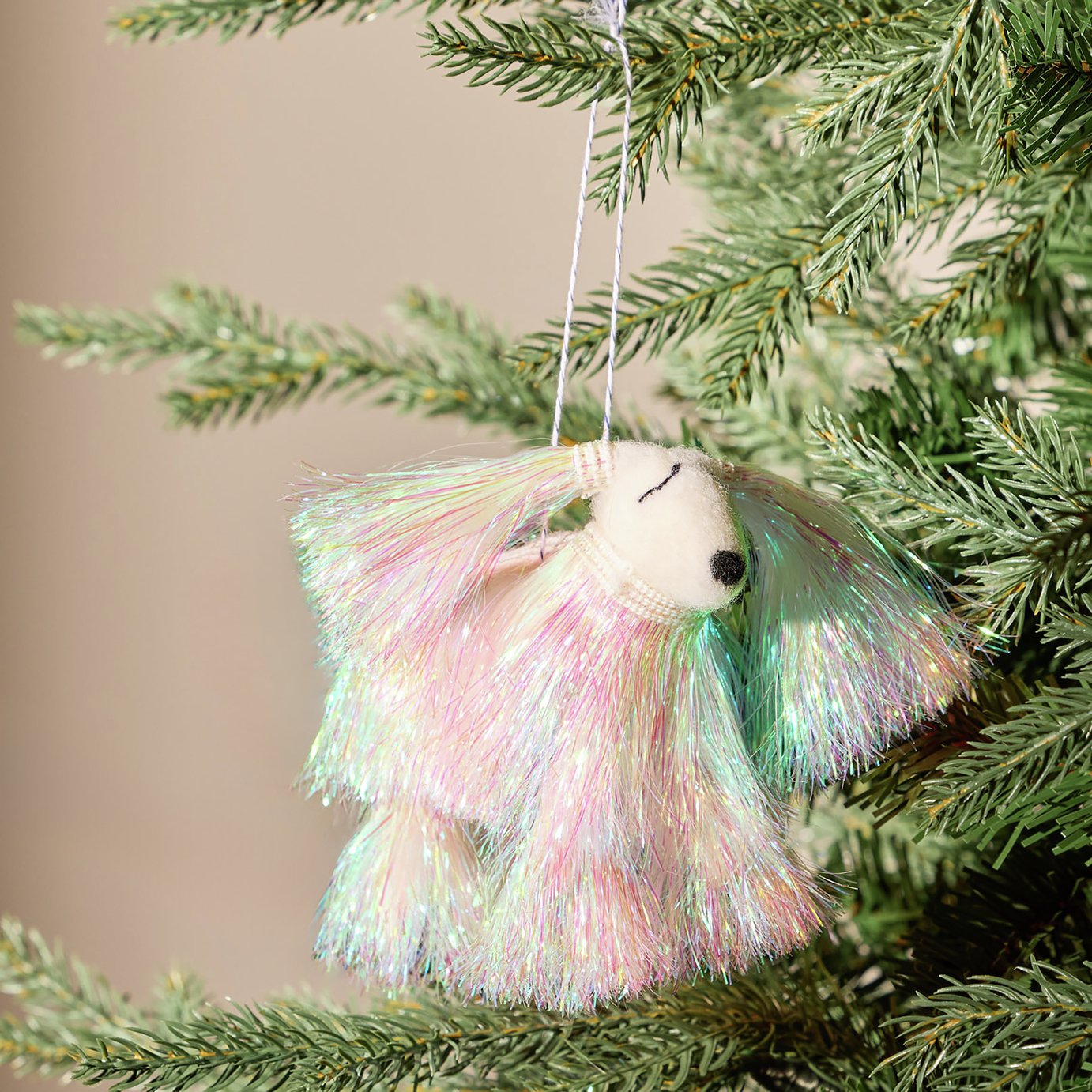 Argos Home Tinsel Poodle Hanging Christmas Ornament