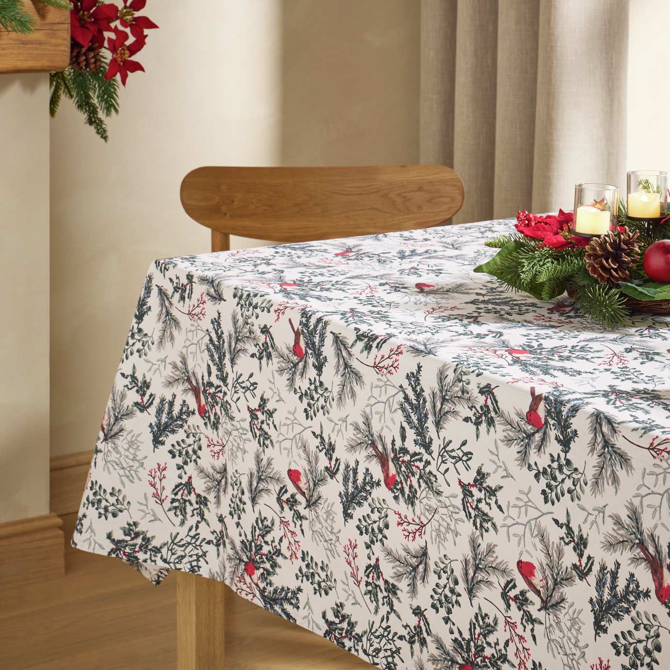 Argos Home Robin Wipe clean Tablecloth - White