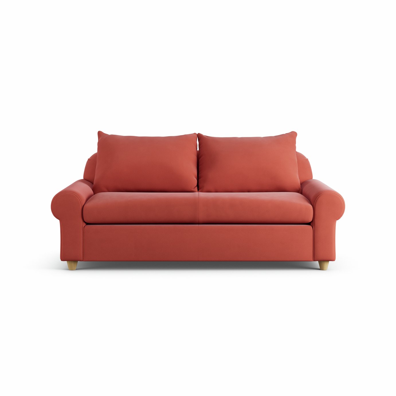Habitat Whitby Fabric 2 Seater Sofa - Papaya - Ash Leg