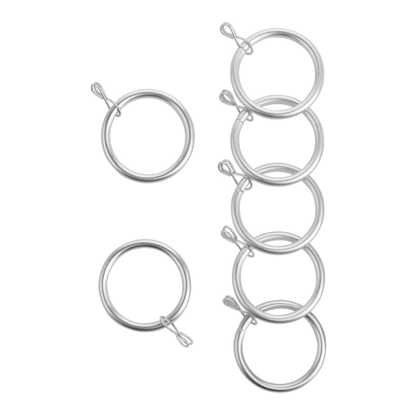Argos Home 20 Metal Curtain Rings - Matte Nickel