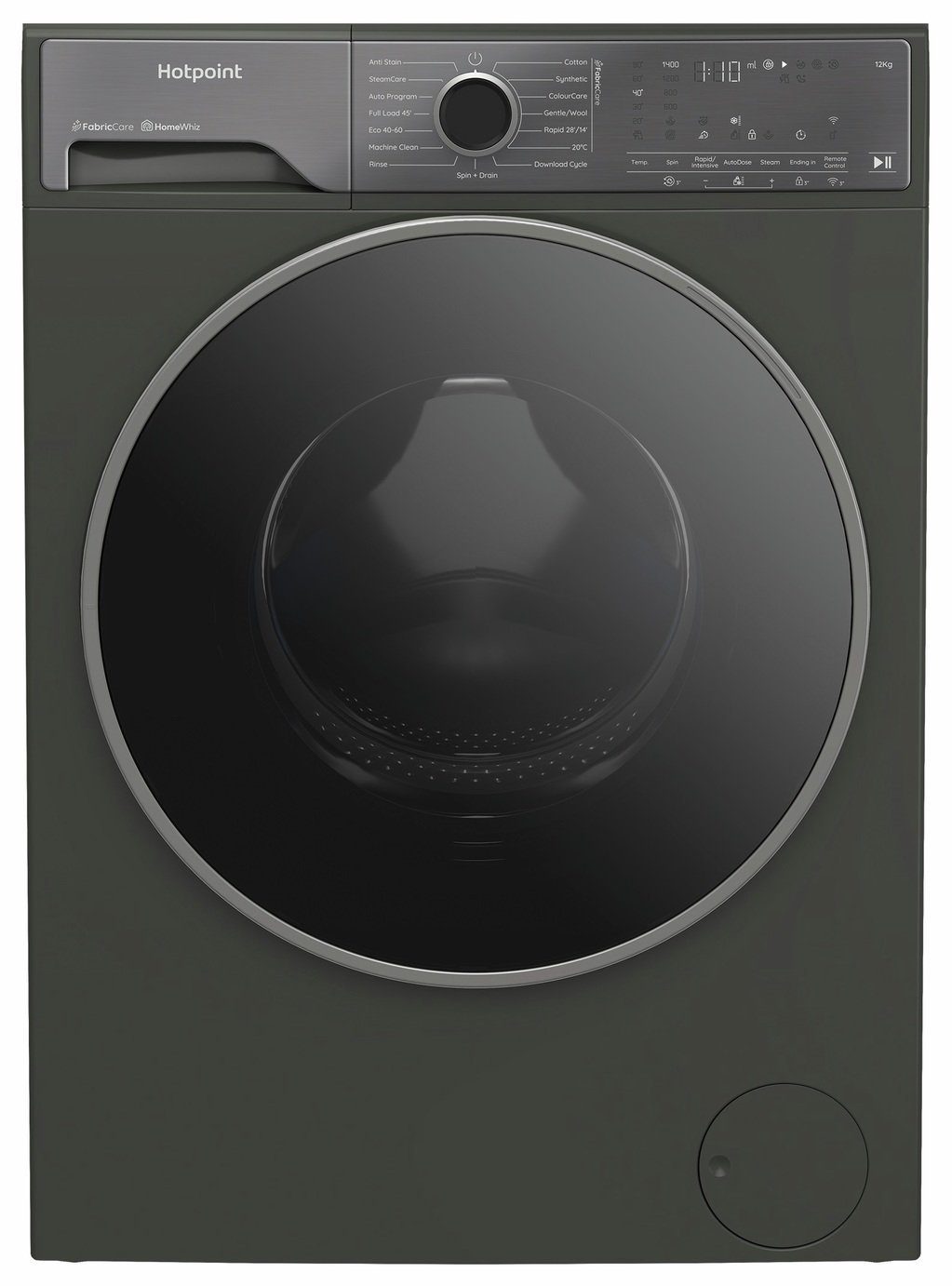Hotpoint HP 124GA CARE UK 12KG 1400 Spin Washing Machine - Manhattan Grey