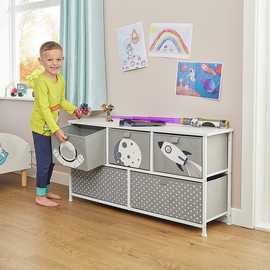 Liberty House Toys Kids Space 5 Drawer Storage Unit - Grey
