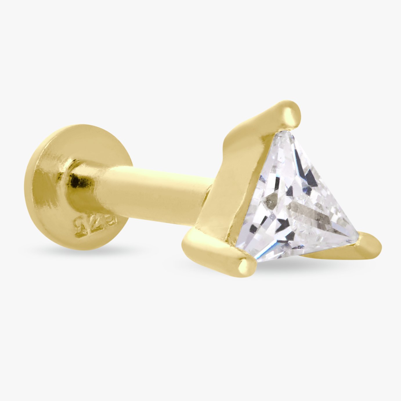 Revere Gold Plated Sterling Silver Triangle Flatback Earring