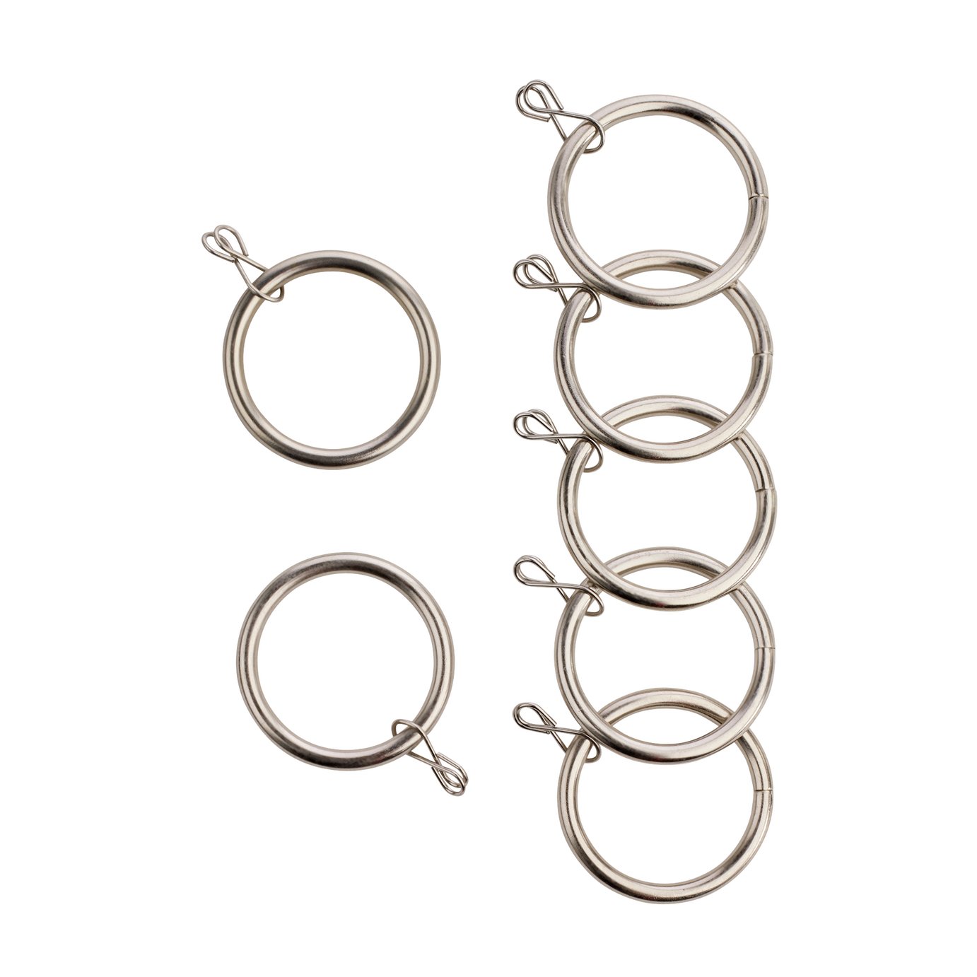 Argos Home 20 Metal Curtain Rings - Stainless Steel