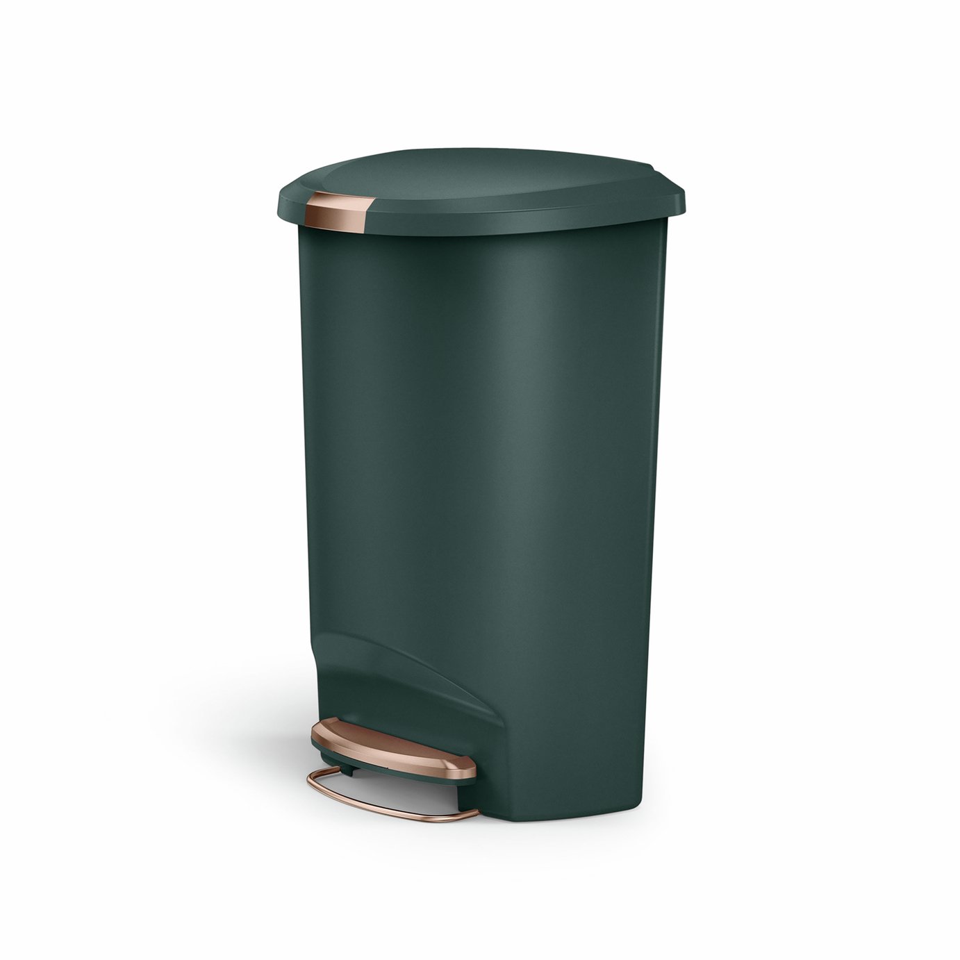 Simplehuman 50 Litre Plastic Semi Round Pedal Bin - Green