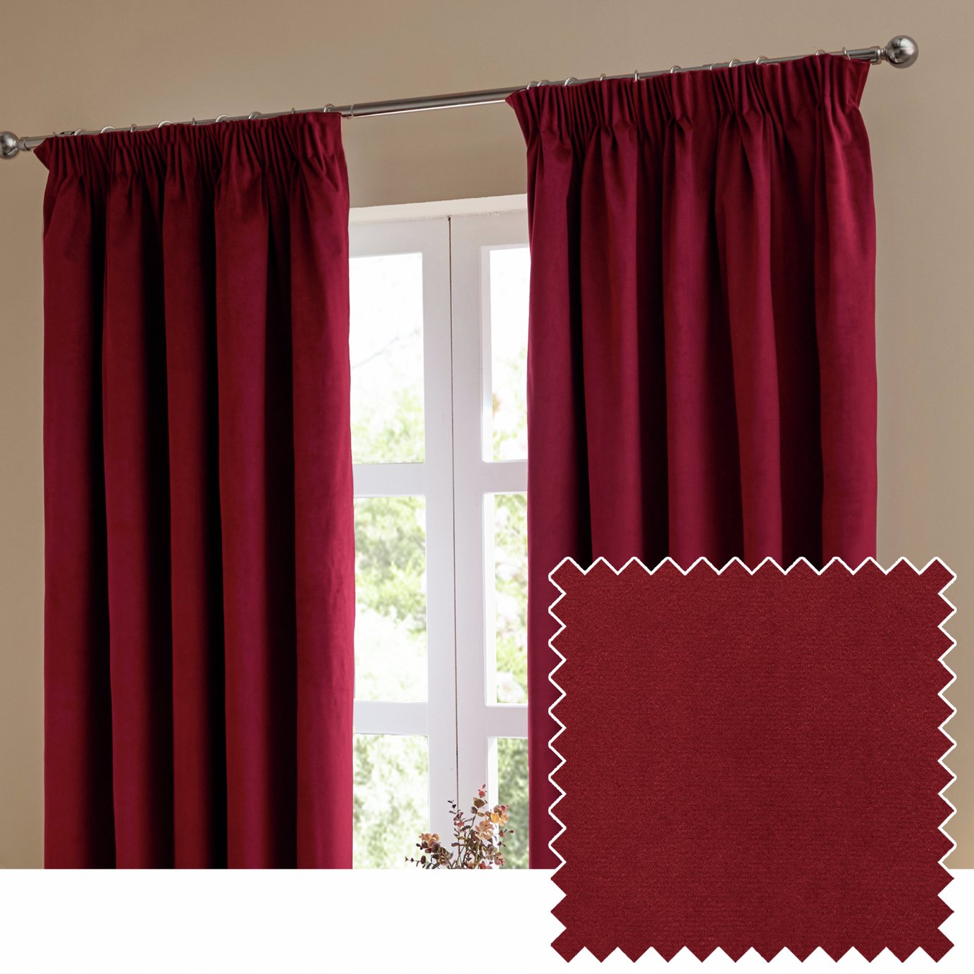 Furn Ultimate Velvet Blackout Pencil Pleat Curtains