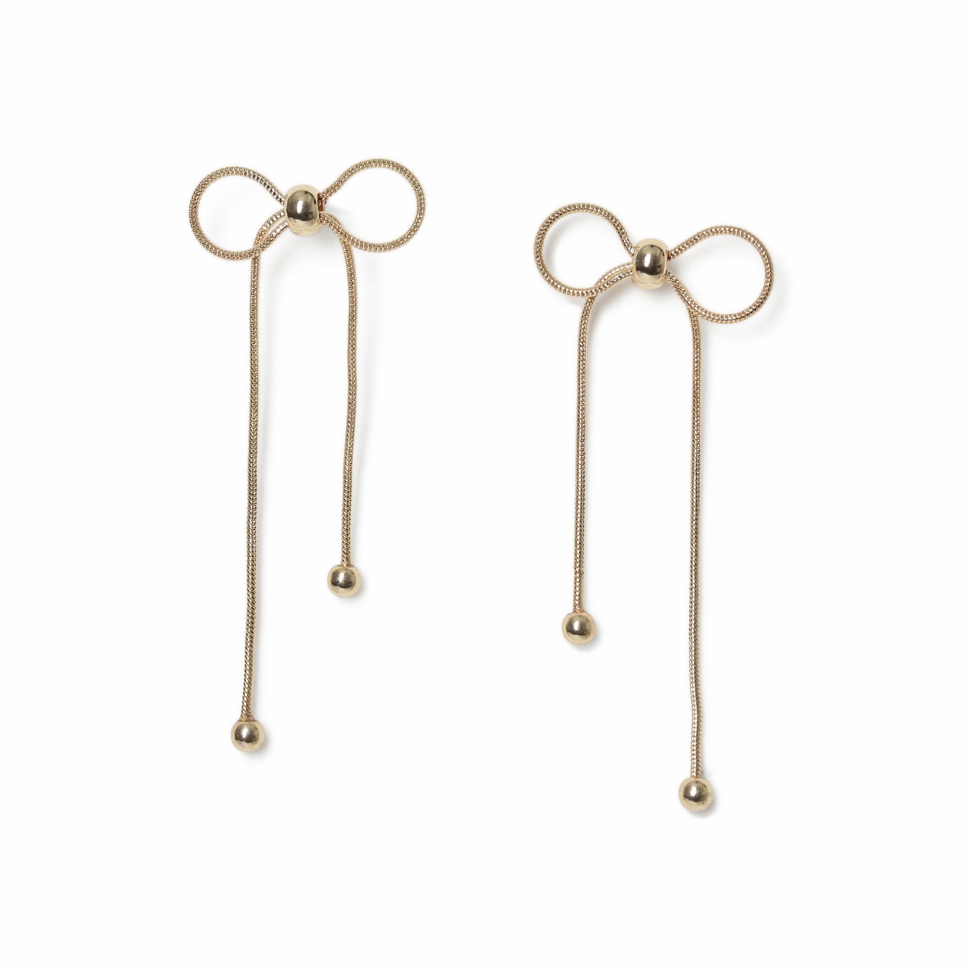 Freedom Gold Bow Drop Earrings
