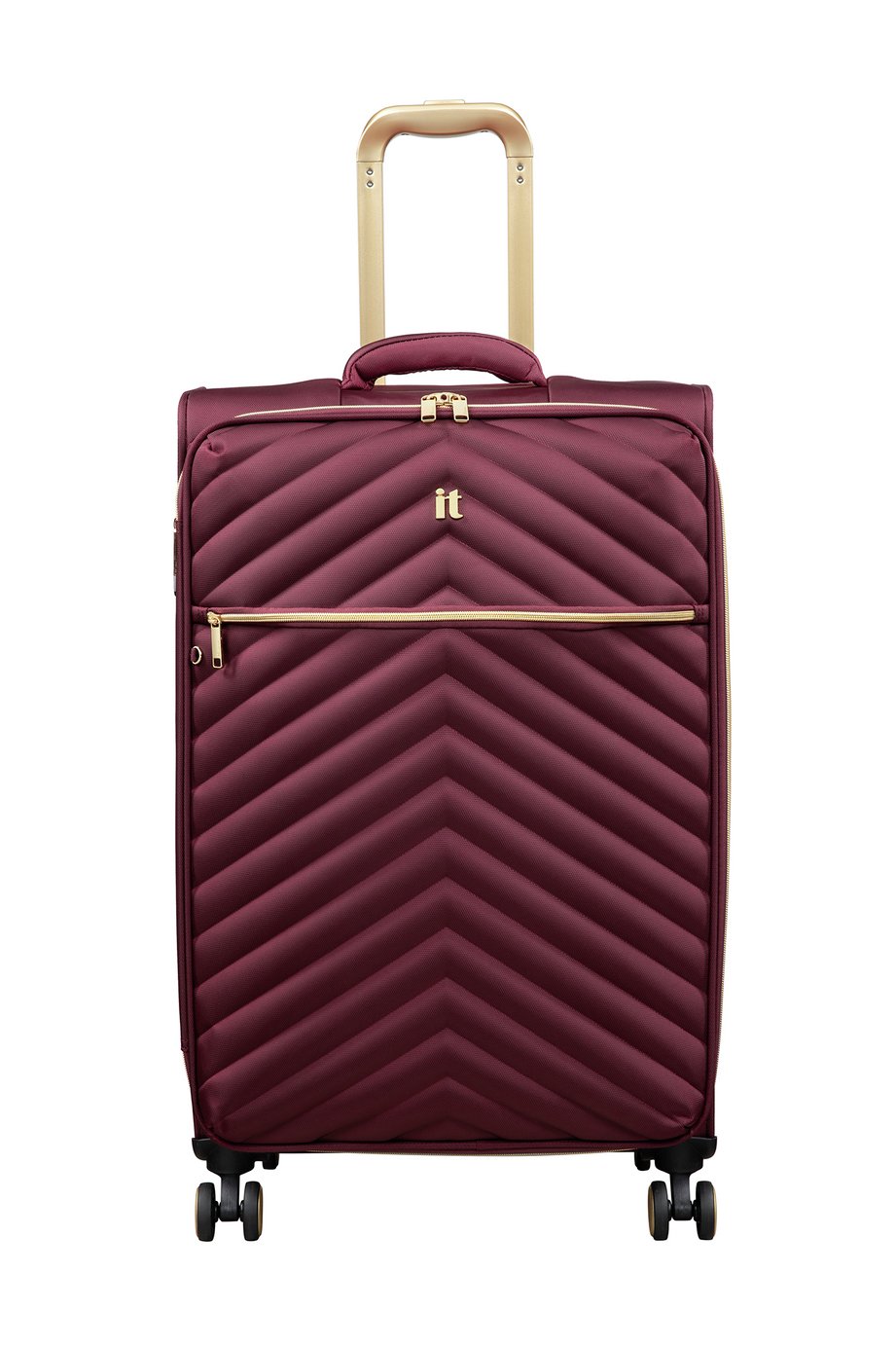 IT Luggage Plenitude Expandable 8 Wheel Soft Medium Suitcase - Wine