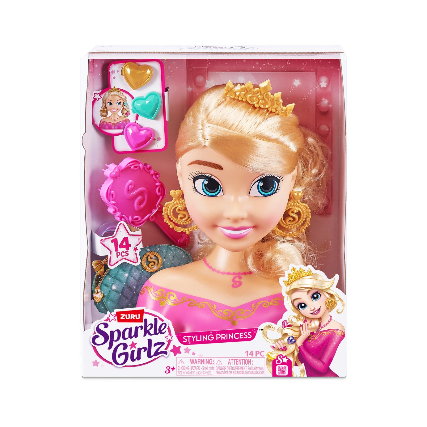 ZURU Sparkle Girlz Princess Role Play Toy Hair Styling Set