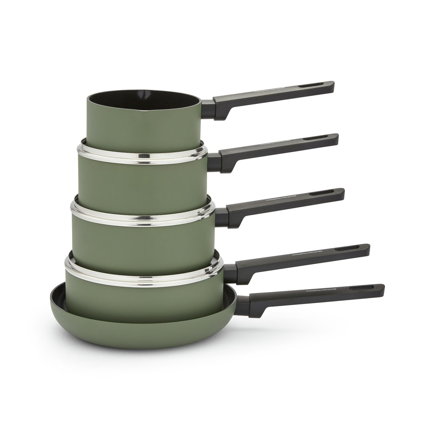 Morphy Richards 5 Piece Aluminium Saucepan Set - Green