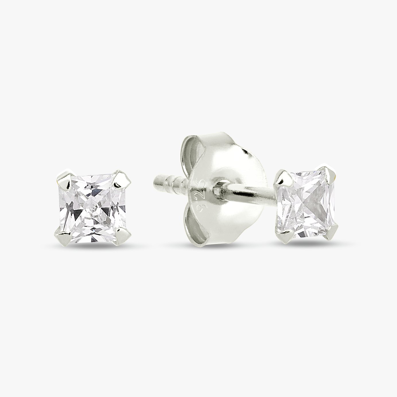 Revere Sterling Silver Dainty Square Stud Earrings