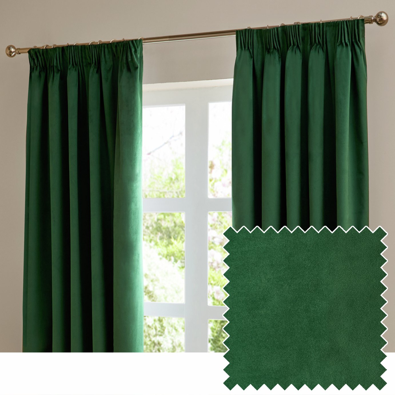Furn Ultimate Velvet Blackout Pencil Pleat Curtains