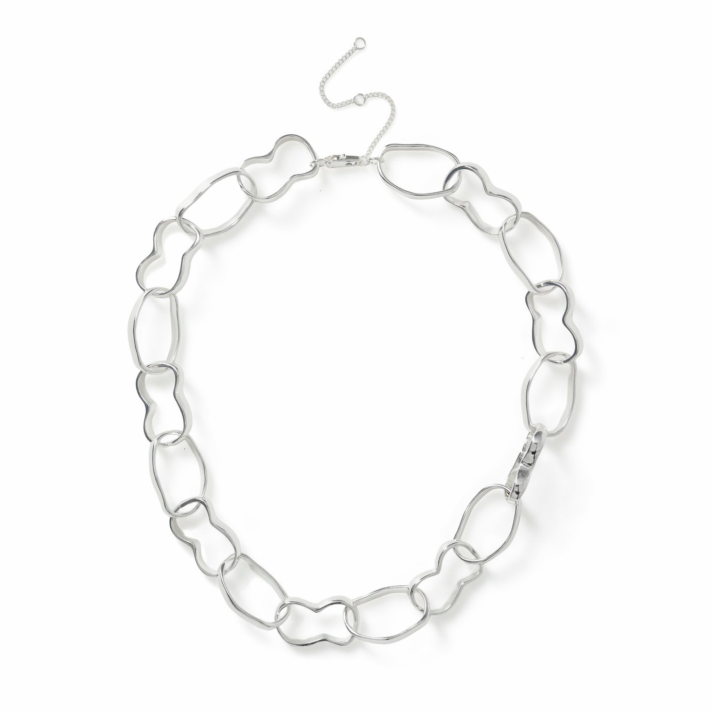 Freedom Silver Tone Link Chain Necklace