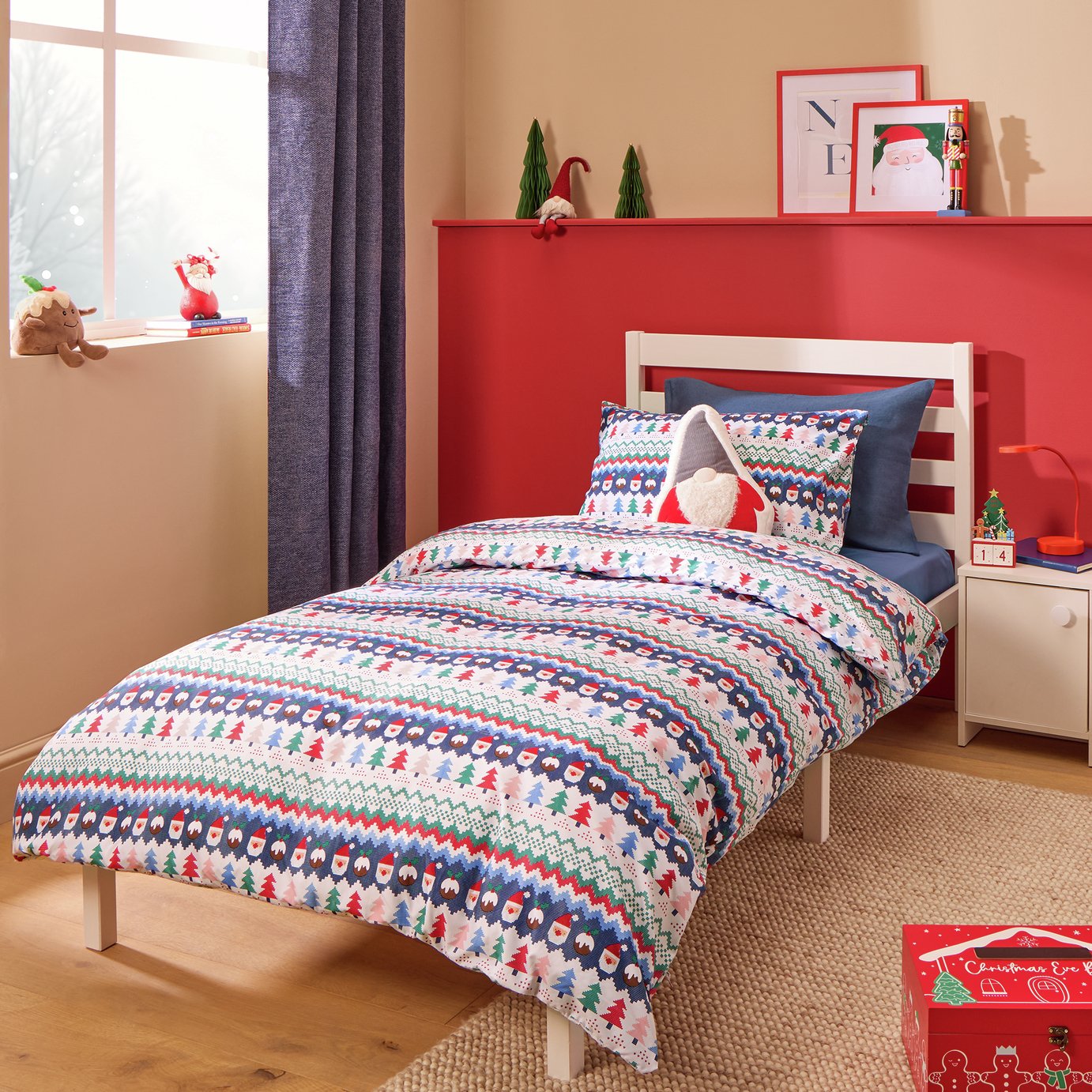Argos Home Kids Christmas Fairisle Bedding Set - Double