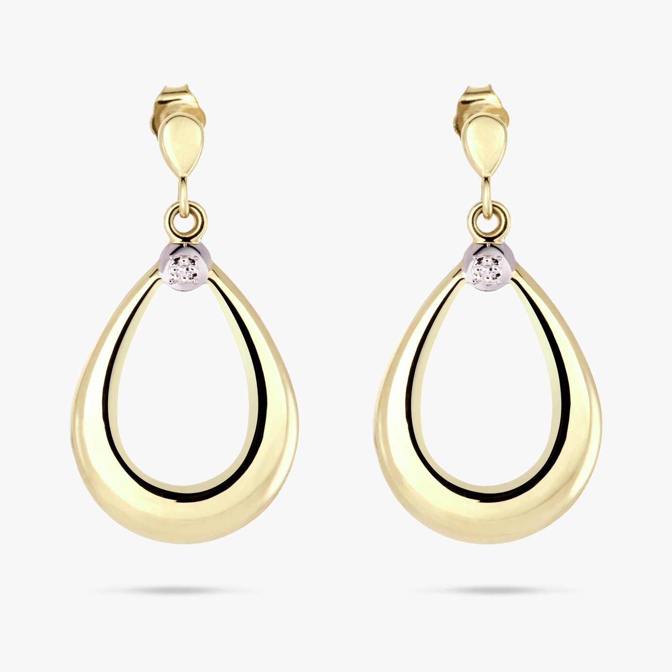 Revere 9ct Yellow Gold Pear Shaped Drop Earrings