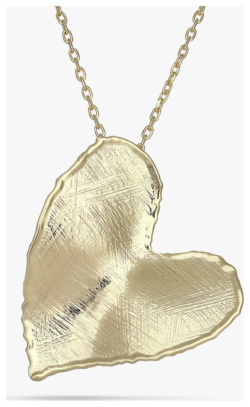 Revere 9ct Gold Plated Organic Shaped Heart Necklace