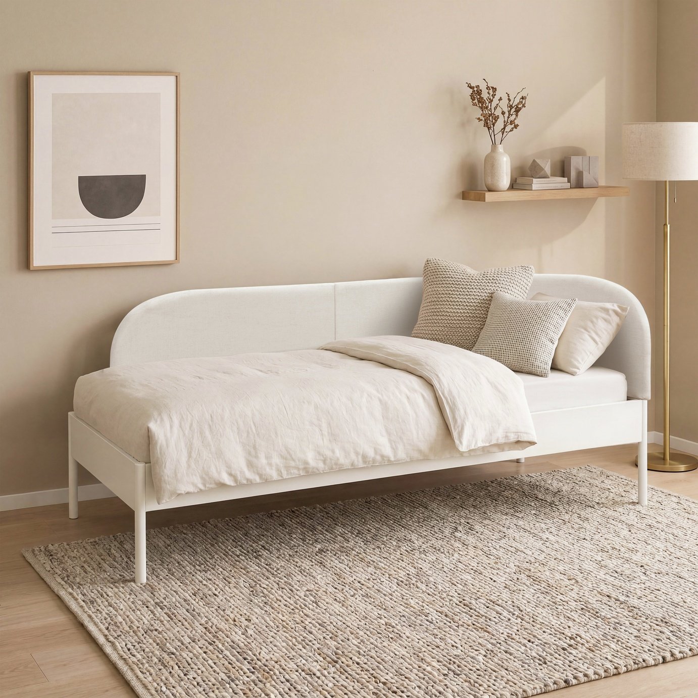 Argos Home Brixton Single Metal Guest Bed Frame - Natural
