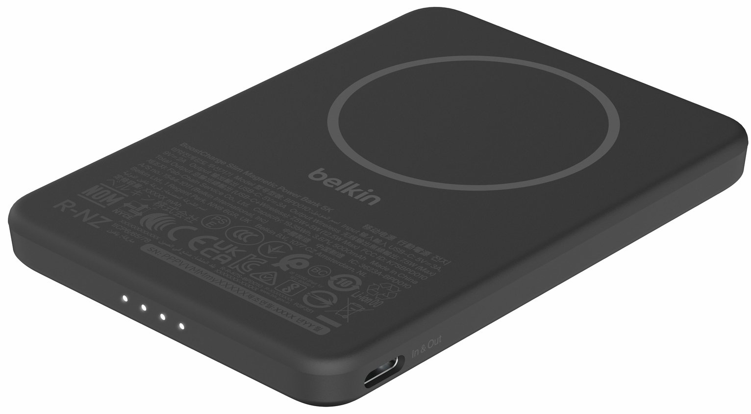 Belkin 5000mAh Slimline Magnetic Portable Power Bank - Black