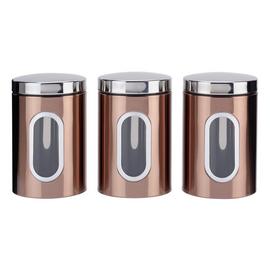 Addis Set of 3 Storage Jars - Black and Copper