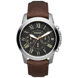 Fossil Grant Men's Chronograph Brown Leather Strap Watch