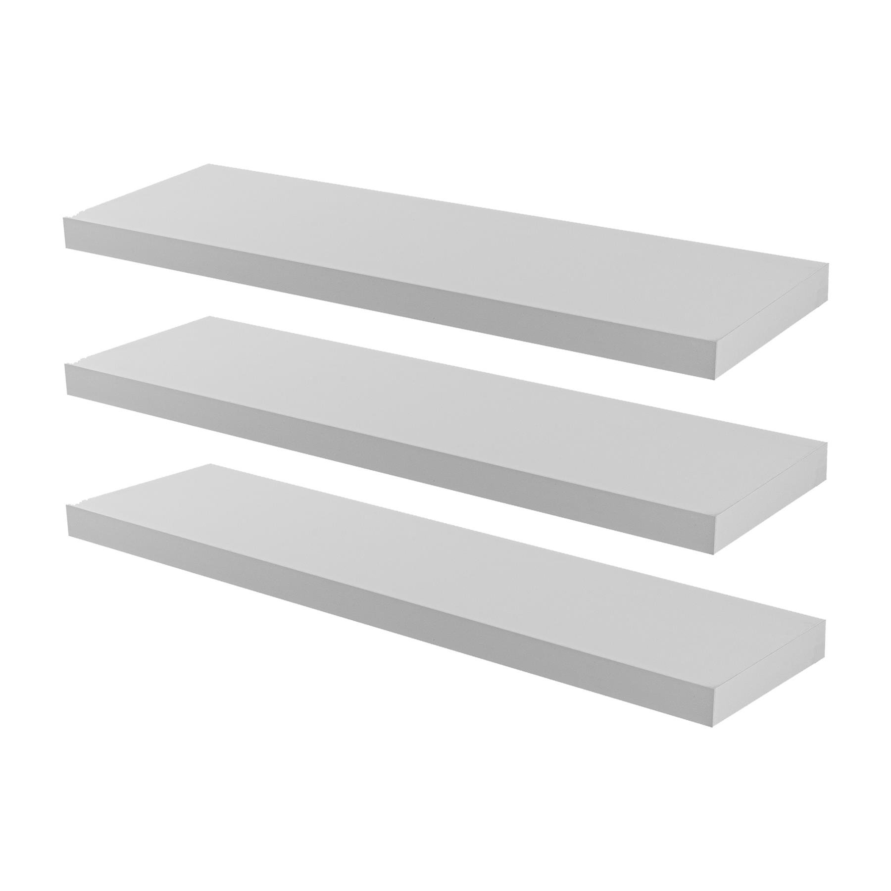 Harbour Housewares 100cm Modern Floating Wall Shelves Pack of 3 - White