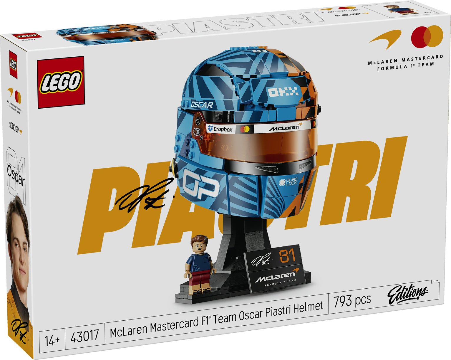 LEGO Editions McLaren Mastercard F1 Team Oscar Piastri Helmet 43017