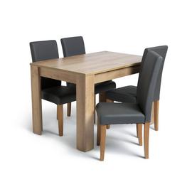 Argos Home Miami Oak Effect Extending Table & 4 Chairs