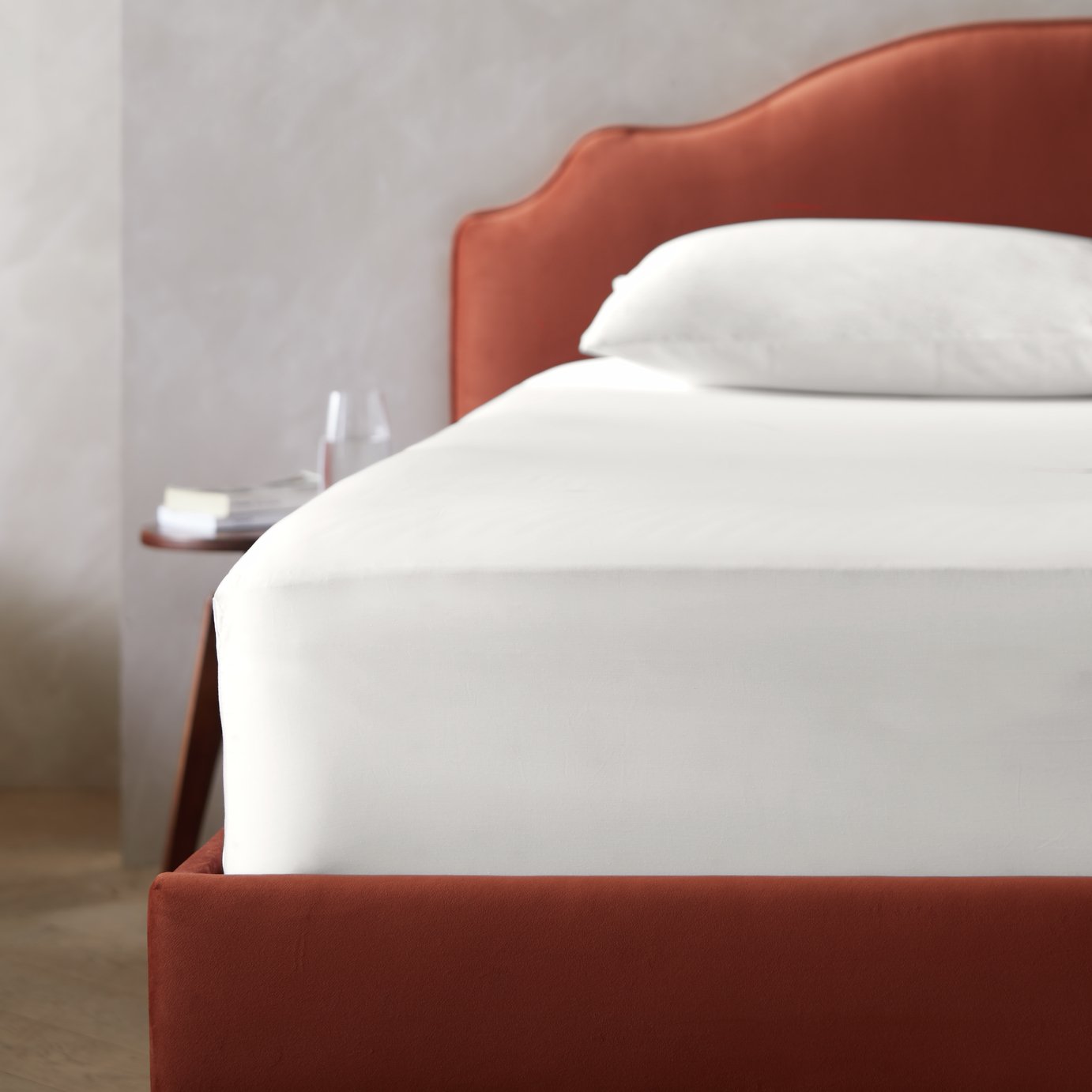 Habitat Egyptian Cotton 400TC Cream Fitted Sheet - Double