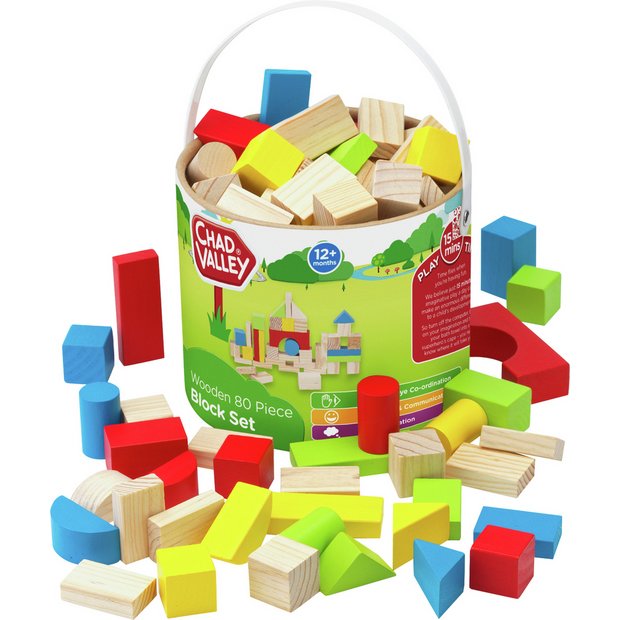 Buy Chad Valley PlaySmart Wooden Block Set - 80 Pieces | Wooden toys | Argos