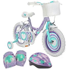 Pedal Pals Violet Hearts 14 inch Bike, Helmet & Knee Pads