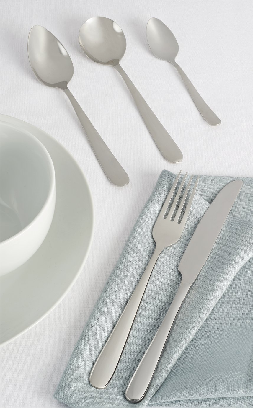 Habitat Curve 30pc Stainless Steel Cutlery Set