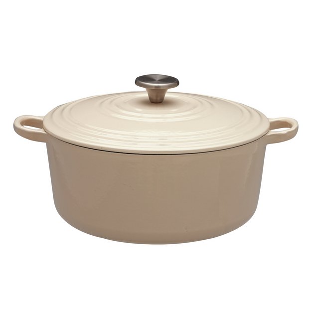 Buy Argos Home 5.3 Litre Cast Iron Casserole Dish - Cream | Oven and casserole dishes | Argos