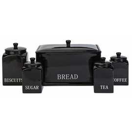 Argos Home Bistro 5 Piece Ceramic Storage Set - Black