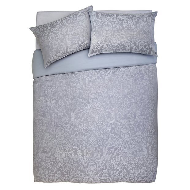 Buy Argos Home Grey Damask Jacquard Bedding Set Double