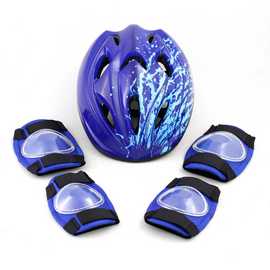 Challenge 51-56cm Kids Bike Helmet and Safety Set - Blue