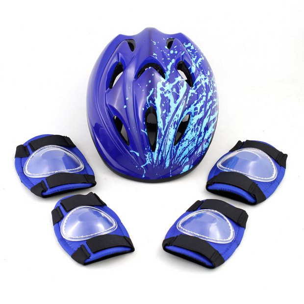 Buy Challenge Kid s Bike Helmet Elbow and Knee Pads Blue Bike helmets and safety pads Argos