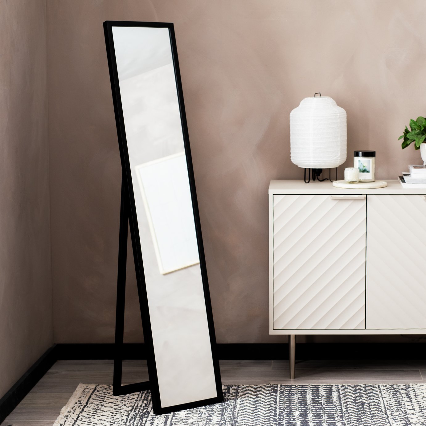 Argos Home Black Free Standing Cheval Mirror - 150x30cm