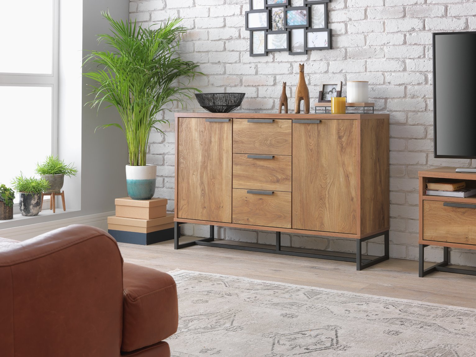 Habitat Nomad 2 Door 3 Drawer Sideboard - Natural