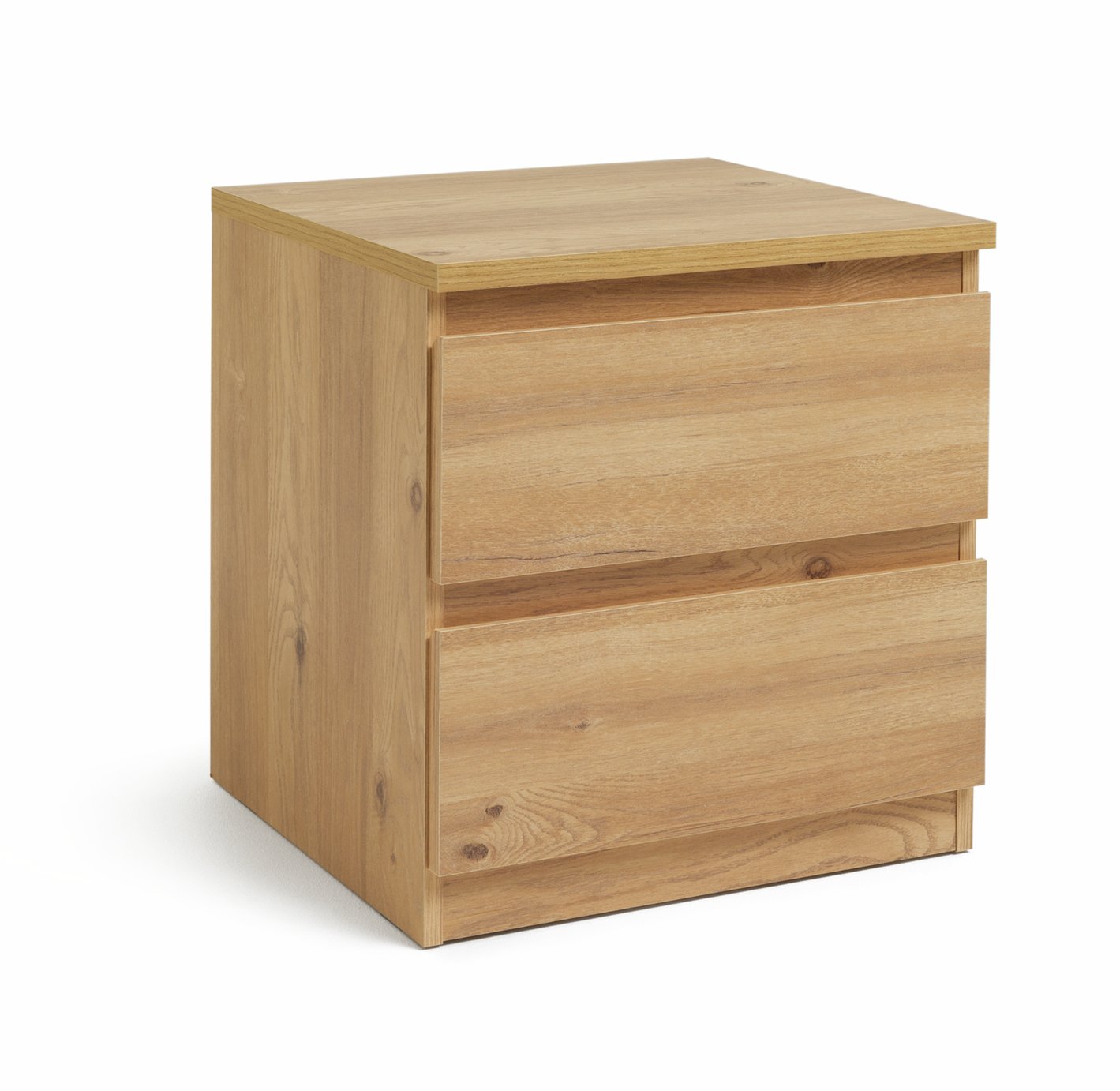 Argos Home Jenson 2 Drawer Bedside Table - Oak Effect
